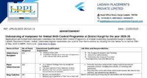 Outsourcing of Manpower for Animal Birth Control Programme — District Kargil (2025–26)