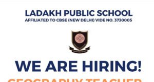 Ladakh Public School!Position: Geography Teacher