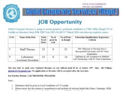 CMO kargil invites Application for various outsourcing post’s.