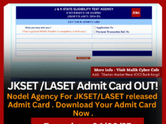 JKSET Admit Card 2025 Released – Download Now